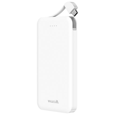 스피디 슬림 핏 보조배터리 10000mAh + 8핀 케이블 세트, SPE-B2PA10CPQ(8핀), 화이트 9 밸류엠 C타입 케이블 일체형 보조배터리 5000mAh, 화이트, VM-B2PA05CP1