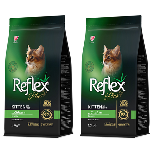 리플렉스 플러스 키튼 치킨 고양 사료, 닭, 1.5kg, 2개