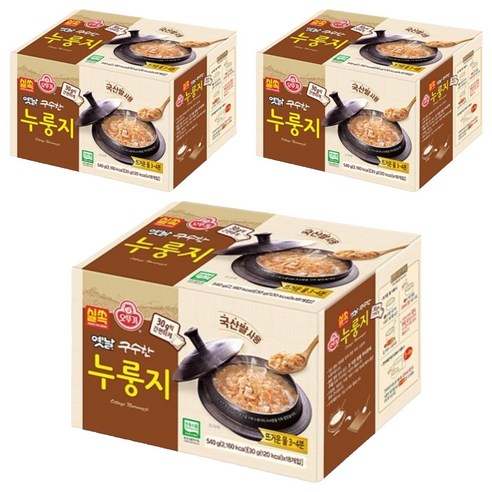 오뚜기옛날 실쏙 구수한 누룽지, 540g, 3개