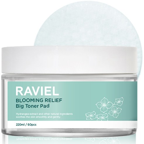 RAVIEL 블루밍 릴리프 빅 토너 패드, 1개, 220ml