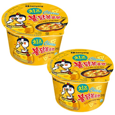 삼양 치즈불닭볶음면 큰컵 105g, 2개