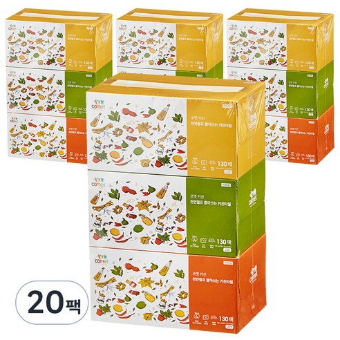 코멧 키친 천연펄프 뽑아쓰는 키친타올 130매 2겹, 60개