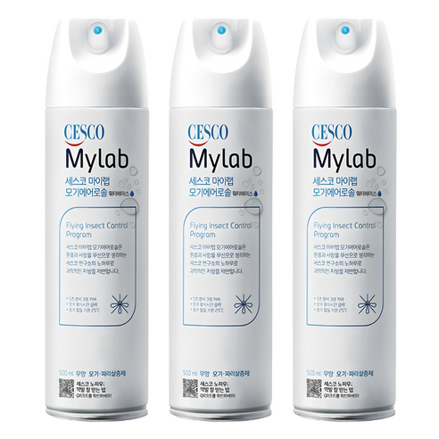 세스코마이랩 모기 에어로솔 워터베이스 무향, 3개, 500ml