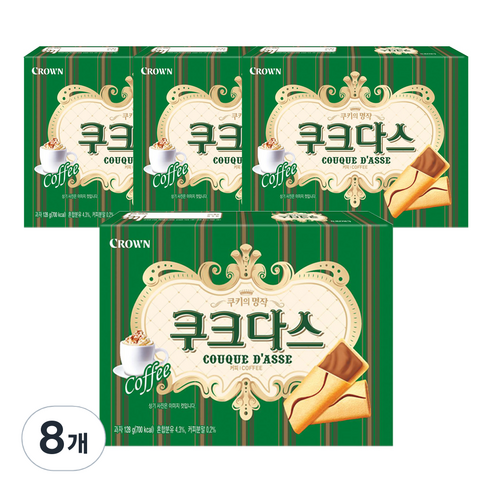 쿠크다스 커피 중, 128g, 8개