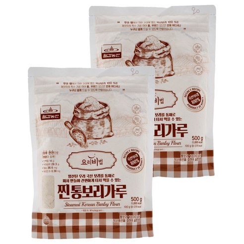칠갑농산 찐통보리가루, 500g, 2개