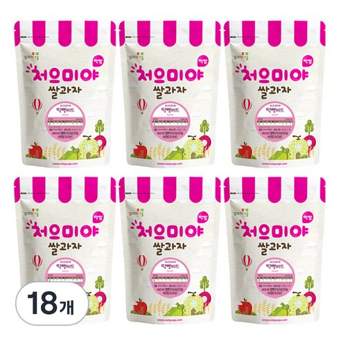 쌀과자마을 처으미야 떡뻥 과자, 비트, 18개, 30g