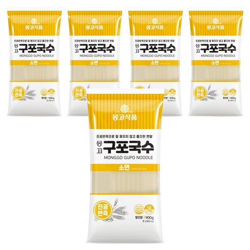 몽고식품 구포국수 소면, 900g, 5개