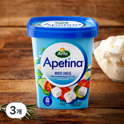 Arla 아페티나 화이트 치즈 클래식큐브, 200g, 3개