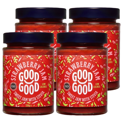 굿굿잼 저칼로리 스테비아 딸기잼, 330g, 4개
