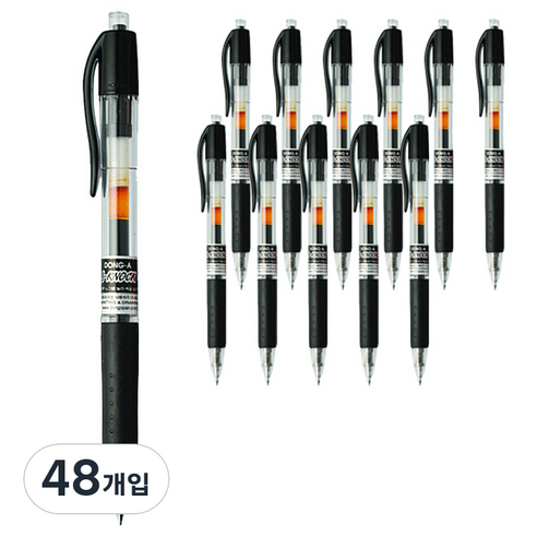 동아 유노크펜 0.5mm, 흑색, 48개입