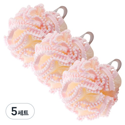 더자카 레이스 버블 샤워볼 FREE, 핑크, 5세트, 3개입