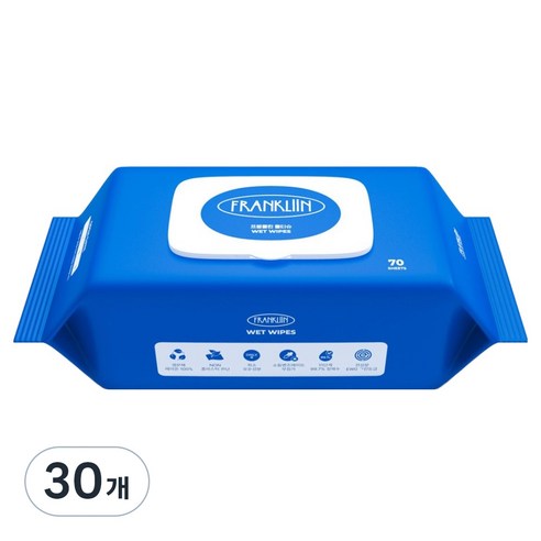 프랭클린 아기 물티슈 캡형, 75g, 70매, 30개