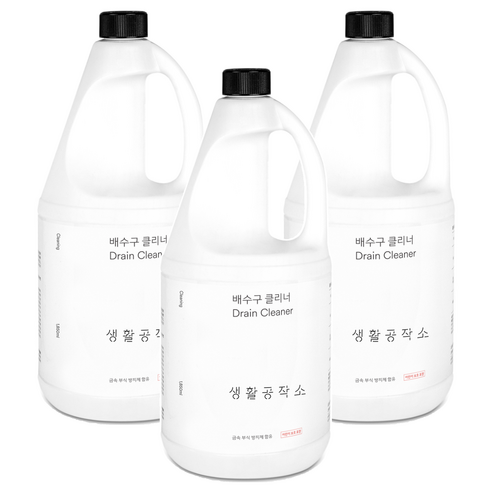 생활공작소 배수구 클리너, 1.85L, 3개