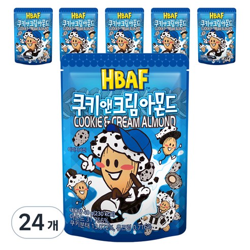 바프 쿠키앤크림 아몬드, 40g, 24개
