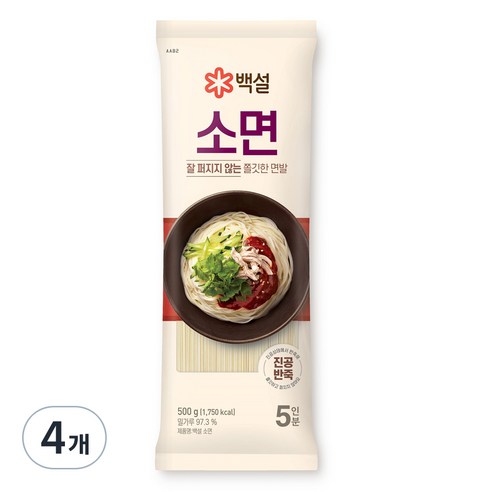 백설 소면, 500g, 4개