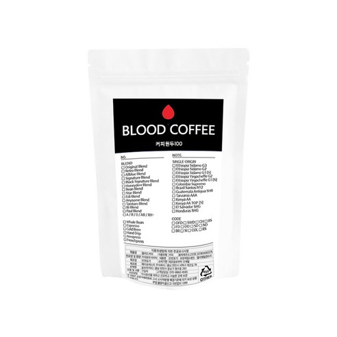 블러드커피 에티오피아 예가체프G2 커피원두, 홀빈(분쇄안함), 200g, 1개
