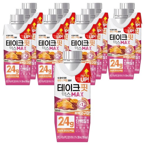 테이크핏 맥스 호박고구마맛 드링크믹스 RTD, 250ml, 12개
