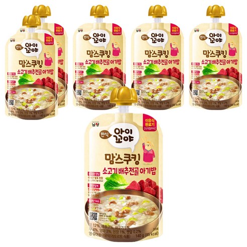 아이꼬야 유아용 맘스쿠킹 이유식 15개월부터, 140g, 6개, 소고기배추전골아기밥