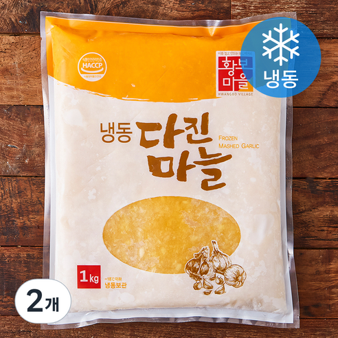 황보마을 중국산 다진마늘 국내가공 HACCP 인증 (냉동), 2개, 1kg