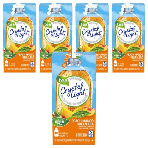 크리스탈라이트 온더고 피치망고 그린티 분말, 2.32g, 10개입, 5개