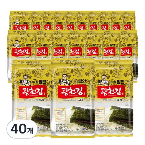 광천김 3대째 달인 재래 도시락김, 80g, 2개