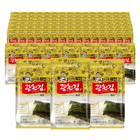 광천김 3대째 달인 재래 도시락김, 4g, 100개