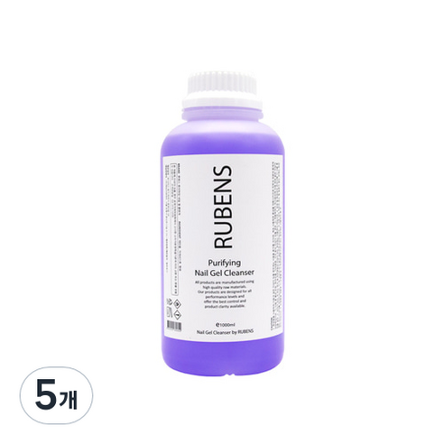 루벤스 퓨리파잉 젤 네일 클리너, 1000ml, 5개
