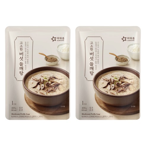 아워홈 고소한 버섯 들깨탕, 400g, 2개
