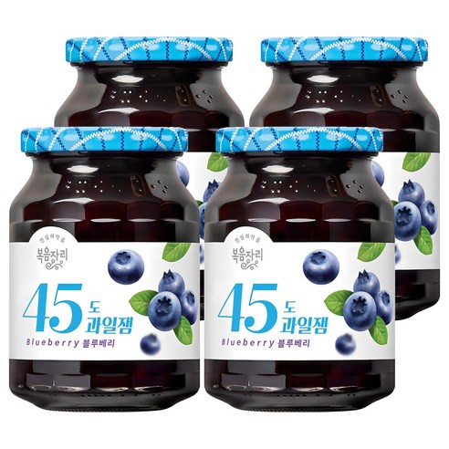 복음자리 45도 과일잼 블루베리, 350g, 4개