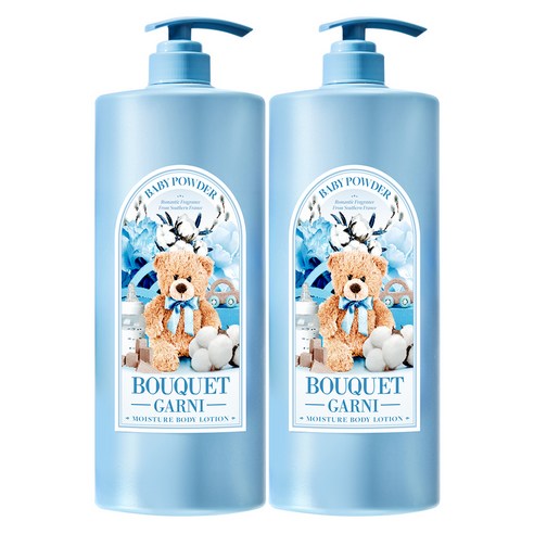 부케가르니 모이스처 바디로션 베이비파우더향, 1.5L, 2개