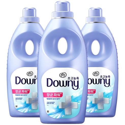 다우니 섬유유연제 항균파워 플러스, 1L, 3개