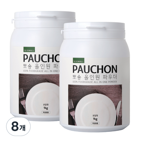 뽀숑 올인원 파우더 식기세척기 세제, 1kg, 8개