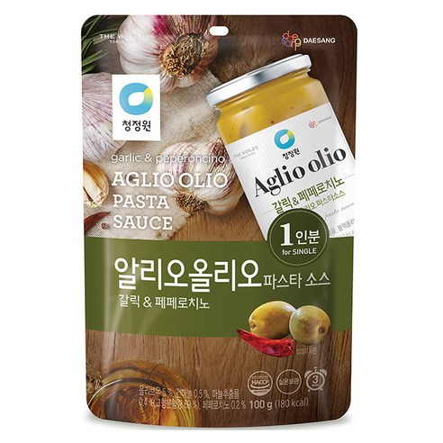 청정원 알리오올리오 파스타소스 싱글파우치, 100g, 1개