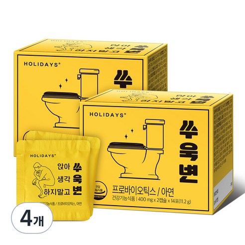 홀리데이즈 쑤욱변 유산균, 28정, 4개