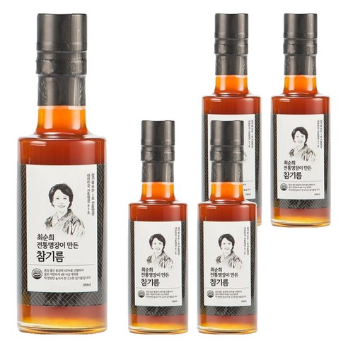 승인식품 최순희 전통명장이 만든 참기름, 180ml, 5개