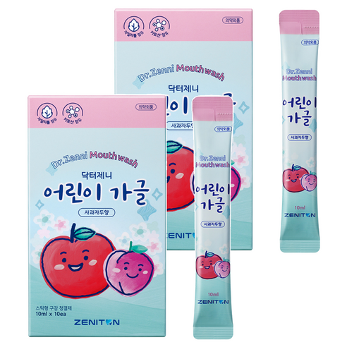 제니튼 닥터제니 스틱 어린이 가글 사과자두향 10p, 100ml, 2개