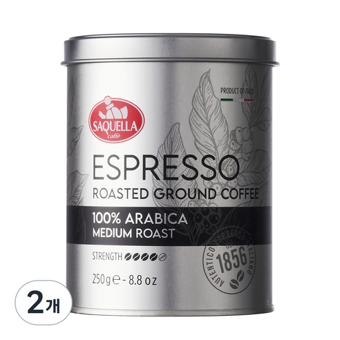 사켈라 100% 아라비카 미디엄 로스트 분쇄 커피, 250g, 2개