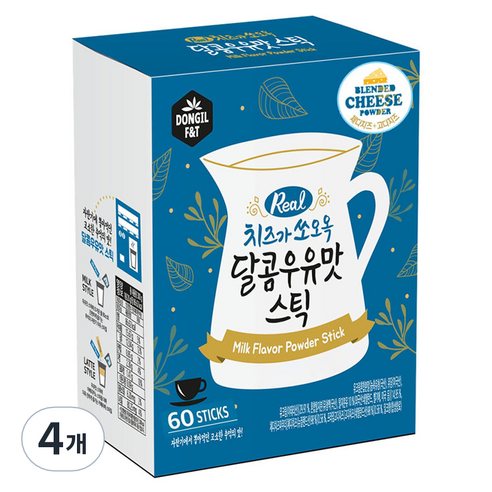 동일에프앤티 치즈가 쏘오옥 달콤우유맛 스틱, 20g, 60개입, 4개