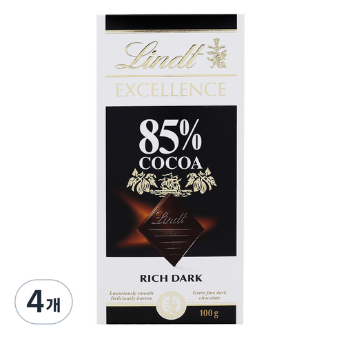 린트 엑설런스 85% 코코아 다크 초콜릿, 4개, 100g