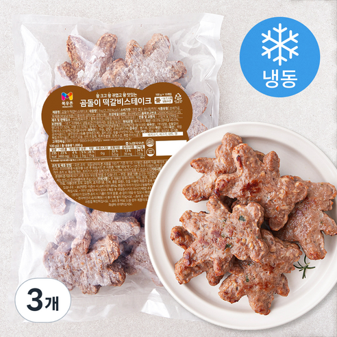 목우촌 곰돌이 떡갈비 스테이크 (냉동), 1kg, 3개
