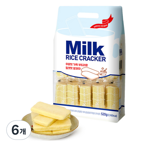 밀크 쌀과자, 520g, 6개