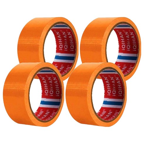 iQIHAN 다다 고점도 강력 면 테이프 50mm x 20m, 주황색, 4개