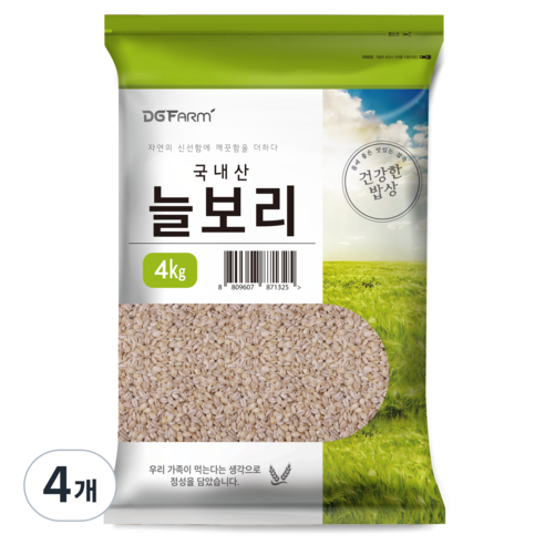 대구농산 국산 늘보리쌀, 4kg, 4개