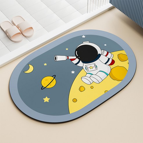 디씨네트워크 빨아쓰는 깨지지 않는 규조토 발매트 45 x 70 cm, 스페이스맨, 1개