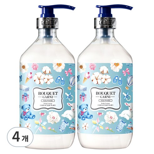 부케가르니 바디로션 베이비파우더, 1L, 4개