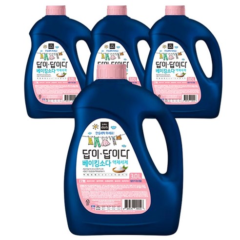 답이답이다 베이킹소다 17無 액체세제 본품, 3L, 4개