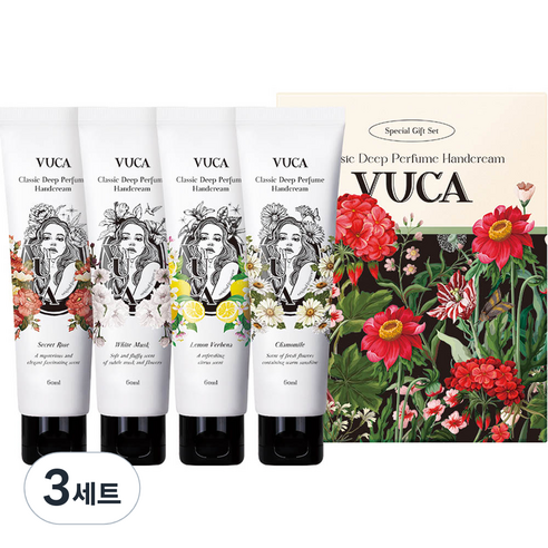 뷰카 클래식 딥 퍼퓸 핸드크림 4종 세트, 240ml, 3개