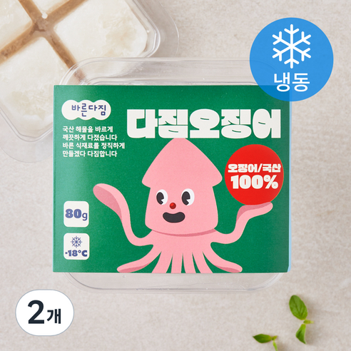 바른다짐 다짐오징어 (냉동), 2개, 80g