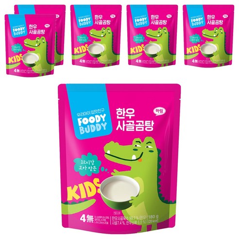푸디버디 유아용 한우 사골곰탕, 180g, 6개