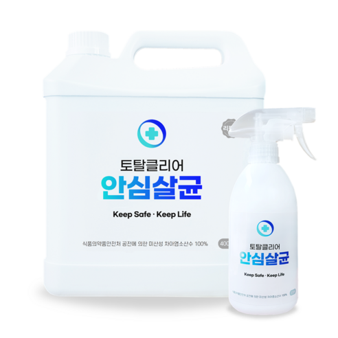토탈클리어 안심살균 소독제 리필 4000ml + 고급형 스프레이 500ml, 1세트
